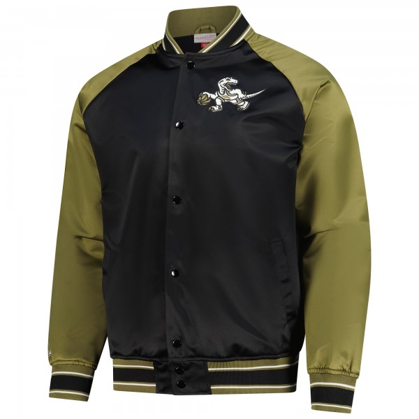 Toronto Raptors Mitchell & Ness Olive/Black Clutch Satin Raglan Full-Snap Jacket