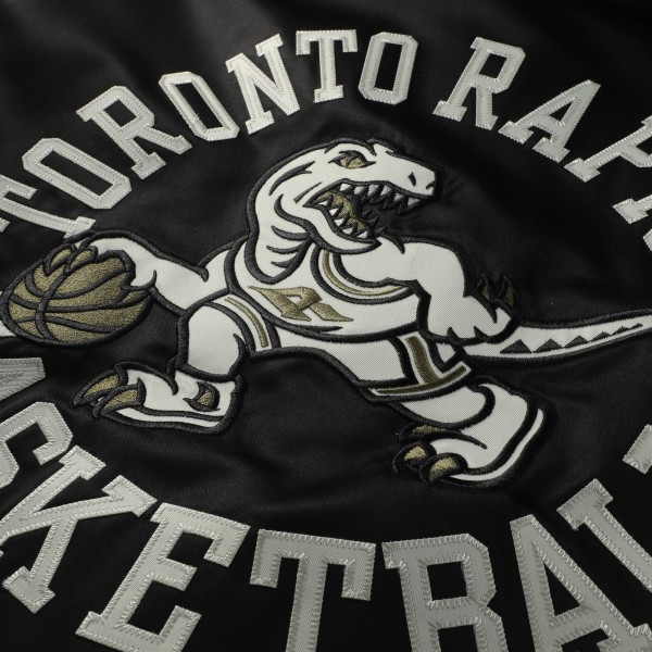 Toronto Raptors Mitchell & Ness Olive/Black Clutch Satin Raglan Full-Snap Jacket