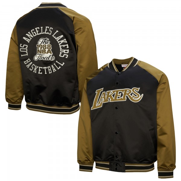 Los Angeles Lakers Mitchell & Ness Olive Clutch Satin Raglan Full-Snap Jacket