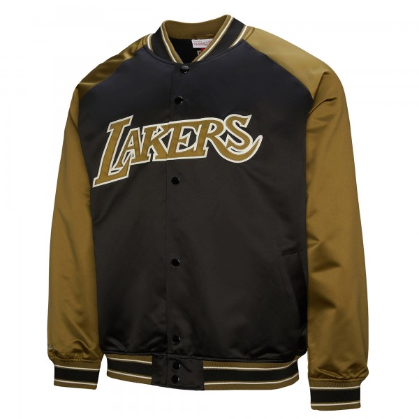 Los Angeles Lakers Mitchell & Ness Olive Clutch Satin Raglan Full-Snap Jacket