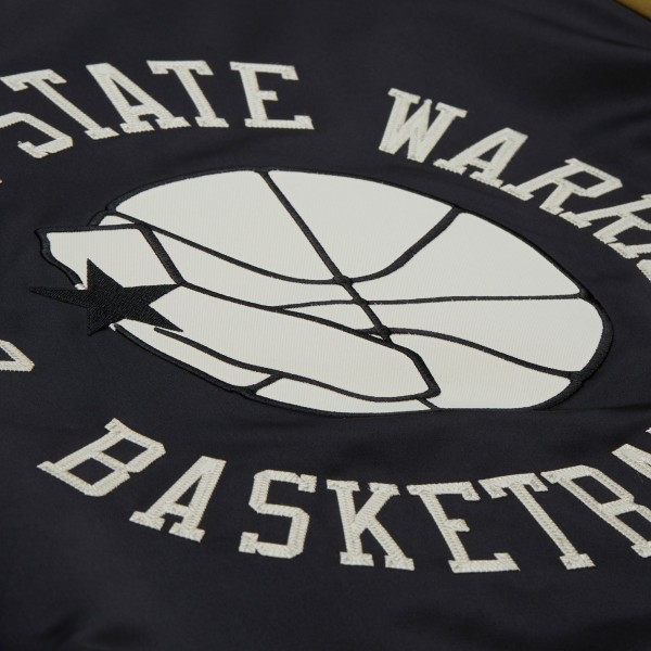 Golden State Warriors Mitchell & Ness Olive/Black Clutch Satin Raglan Full-Snap Jacket