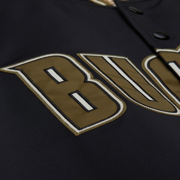 Milwaukee Bucks Mitchell & Ness Olive/Black Clutch Satin Raglan Full-Snap Jacket
