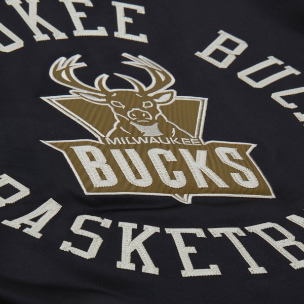 Milwaukee Bucks Mitchell & Ness Olive/Black Clutch Satin Raglan Full-Snap Jacket