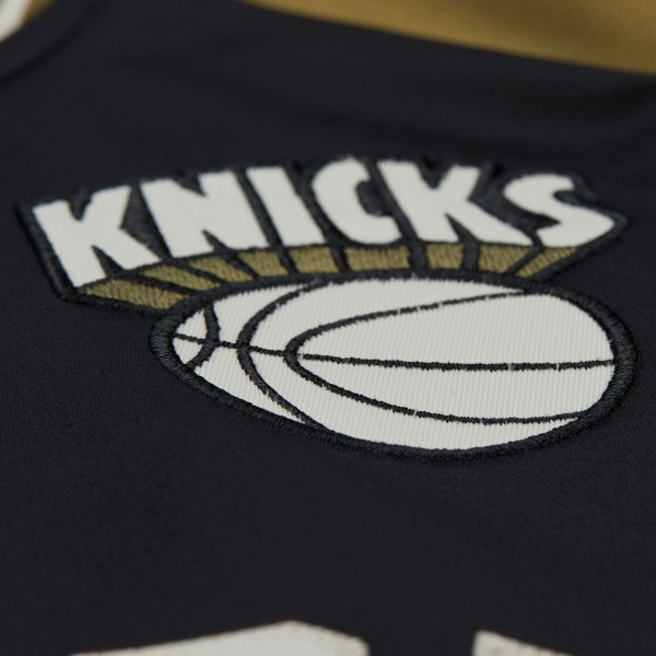 New York Knicks Mitchell & Ness Olive/Black Clutch Satin Raglan Full-Snap Jacket