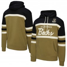 Milwaukee Bucks Mitchell & Ness Olive Double Clutch Head Coach Hoodie