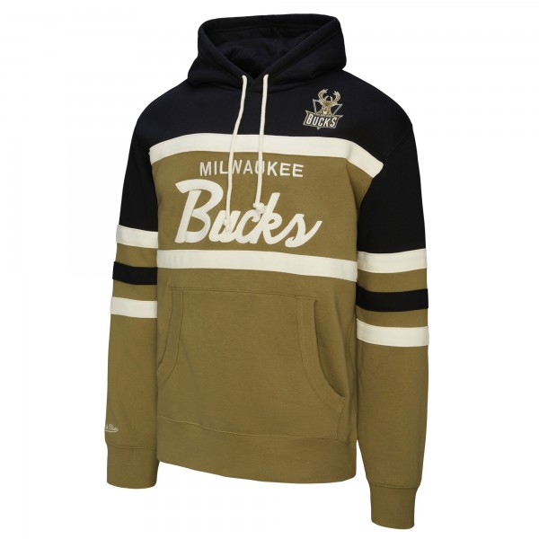 Milwaukee Bucks Mitchell & Ness Olive Double Clutch Head Coach Hoodie