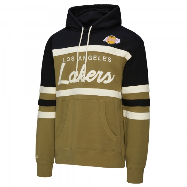 Толстовка Los Angeles Lakers Mitchell & Ness Olive/Black Double Clutch Head Coach