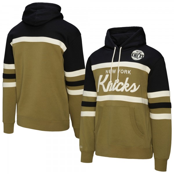 New York Knicks Mitchell & Ness Olive/Black Double Clutch Head Coach Hoodie