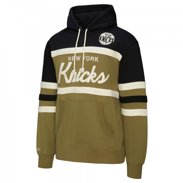 New York Knicks Mitchell & Ness Olive/Black Double Clutch Head Coach Hoodie