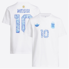 Подростковая Lionel Messi Argentina National Team adidas 2026 Away Jersey Hook Name & Number T-Shirt - White