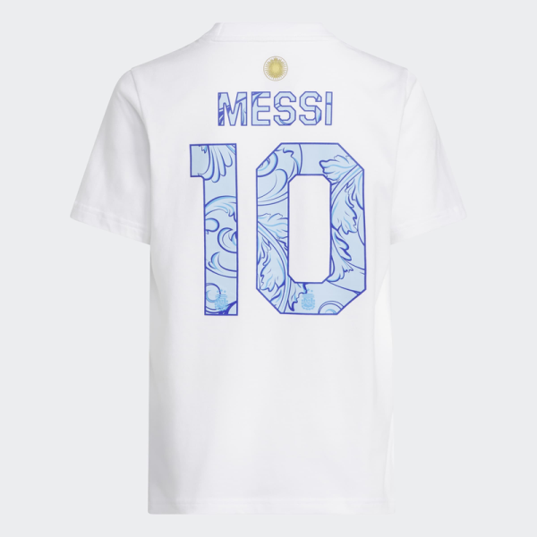 Подростковая Lionel Messi Argentina National Team adidas 2026 Away Jersey Hook Name & Number T-Shirt - White