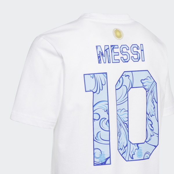 Подростковая Lionel Messi Argentina National Team adidas 2026 Away Jersey Hook Name & Number T-Shirt - White