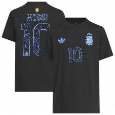 Подростковая Lionel Messi Argentina National Team adidas 2026 Away Jersey Hook Name & Number T-Shirt - Black