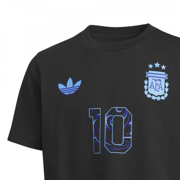 Подростковая Lionel Messi Argentina National Team adidas 2026 Away Jersey Hook Name & Number T-Shirt - Black