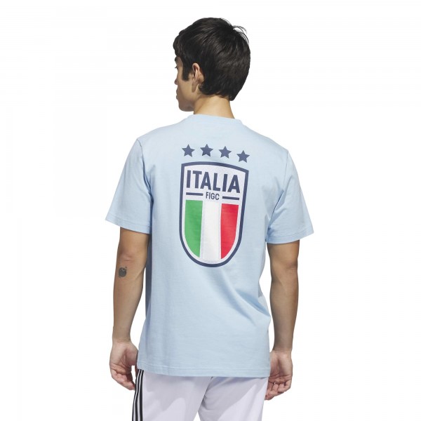 Italy National Team adidas 2026 Away Jersey Hook T-Shirt - Light Blue