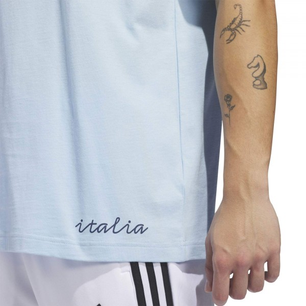 Italy National Team adidas 2026 Away Jersey Hook T-Shirt - Light Blue