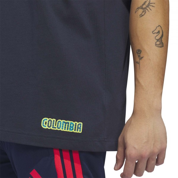 Colombia National Team adidas 2026 Away Jersey Hook T-Shirt - Navy