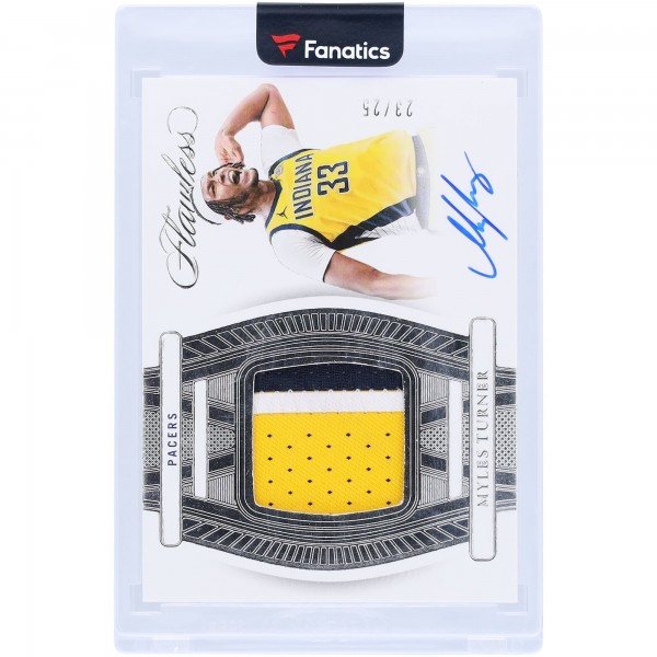 Myles Turner Indiana Pacers Autographed 2023-24 Panini Flawless Patch Tri-Color Relic #FPA-MTI #23/25 Card