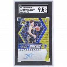 Brandin Podziemski Golden State Warriors Autographed 2023-24 Panini Mosaic Gold Prizm Fast Break #FB-POD #4/10 SGC Authenticated 9.5 Rookie Card