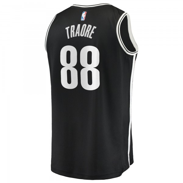 Игровая джерси Подростковая Brooklyn Nets Nolan Traoré Fanatics Black Fast Break Replica - Icon Edition