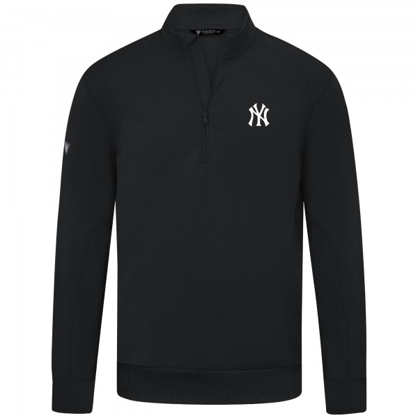 New York Yankees Levelwear Black Upright Insignia Tri-Blend Quarter-Zip Pullover
