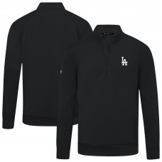 Los Angeles Dodgers Levelwear Black Upright Insignia Tri-Blend Quarter-Zip Pullover