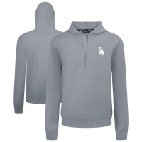 Los Angeles Dodgers Levelwear Gray Technic Insignia Quarter-Zip Hoodie