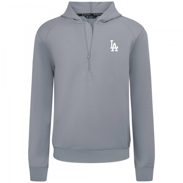 Los Angeles Dodgers Levelwear Gray Technic Insignia Quarter-Zip Hoodie