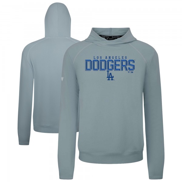 Los Angeles Dodgers Levelwear Gray Mandate Carve Tri-Blend Hoodie