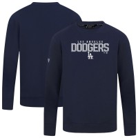 Los Angeles Dodgers Levelwear Navy Mandate Carve Tri-Blend Sweatshirt