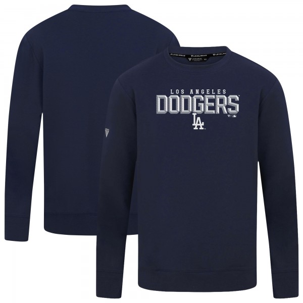 Los Angeles Dodgers Levelwear Navy Mandate Carve Tri-Blend Sweatshirt