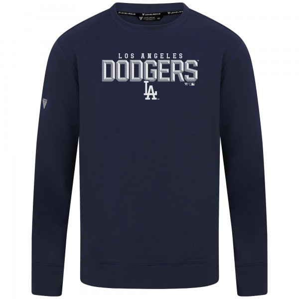 Los Angeles Dodgers Levelwear Navy Mandate Carve Tri-Blend Sweatshirt