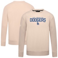 Los Angeles Dodgers Levelwear Khaki Mandate Carve Tri-Blend Sweatshirt