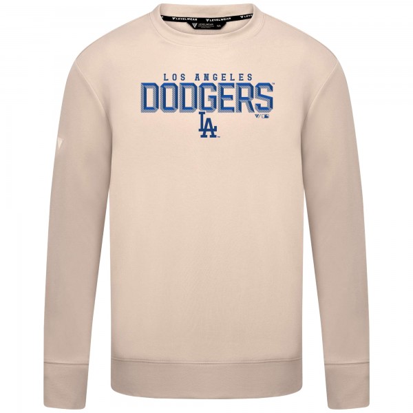 Los Angeles Dodgers Levelwear Khaki Mandate Carve Tri-Blend Sweatshirt