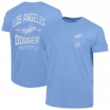 Los Angeles Dodgers Champion Light Blue Vintage 3-Hit Tri-Blend T-Shirt