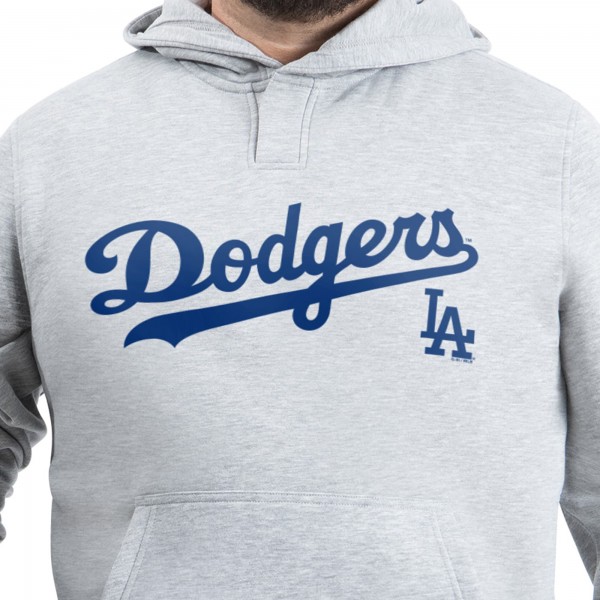 Los Angeles Dodgers G-III Sports by Carl Banks Gray Adaptive Lockup Fleece Hoodie