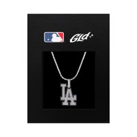 Los Angeles Dodgers GLD 14K White Gold Logo Pendant & 20 Tennis Chain
