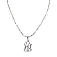 New York Yankees Silver 20 Logo Pendant Necklace