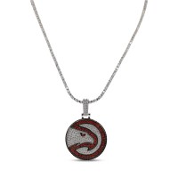 Atlanta Hawks GLD 14K White Gold Logo Pendant & 20 Tennis Chain