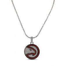 Atlanta Hawks GLD 14K White Gold Logo Pendant & 20 Tennis Chain
