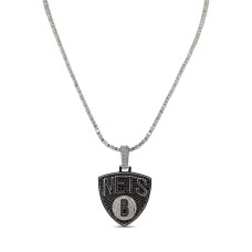 Кулон Brooklyn Nets GLD 14K White Gold Logo & 20" Tennis Chain