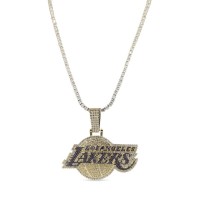Los Angeles Lakers GLD 18K Yellow Gold Logo Pendant & 20 Tennis Chain