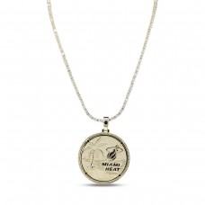 Miami Heat The GLD Shop 18K Yellow Gold Logo Pendant & 20 Tennis Chain