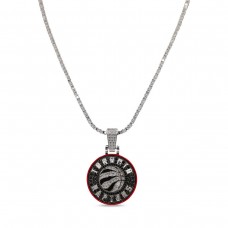 Toronto Raptors GLD 14K White Gold Logo Pendant & 20 Tennis Chain