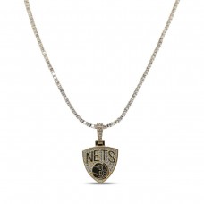Brooklyn Nets The GLD Shop 18K Yellow Gold Logo Pendant & 20 Tennis Chain