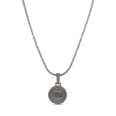 Detroit Pistons GLD 14K White Gold Logo Pendant & 20 Tennis Chain
