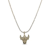 Chicago Bulls GLD 18K Yellow Gold Logo Pendant & 20 Tennis Chain