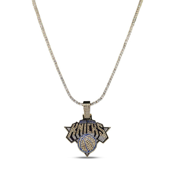 Кулон New York Knicks GLD 18K Yellow Gold Logo & 20 Tennis Chain