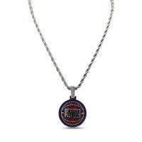 Detroit Pistons GLD 14K White Gold Logo Pendant & 20 Tennis Chain