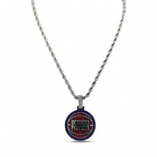 Detroit Pistons GLD 14K White Gold Logo Pendant & 20 Tennis Chain